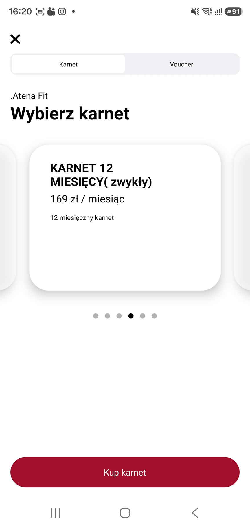 Aplikacja Atena Fit — statystyki aktywności
