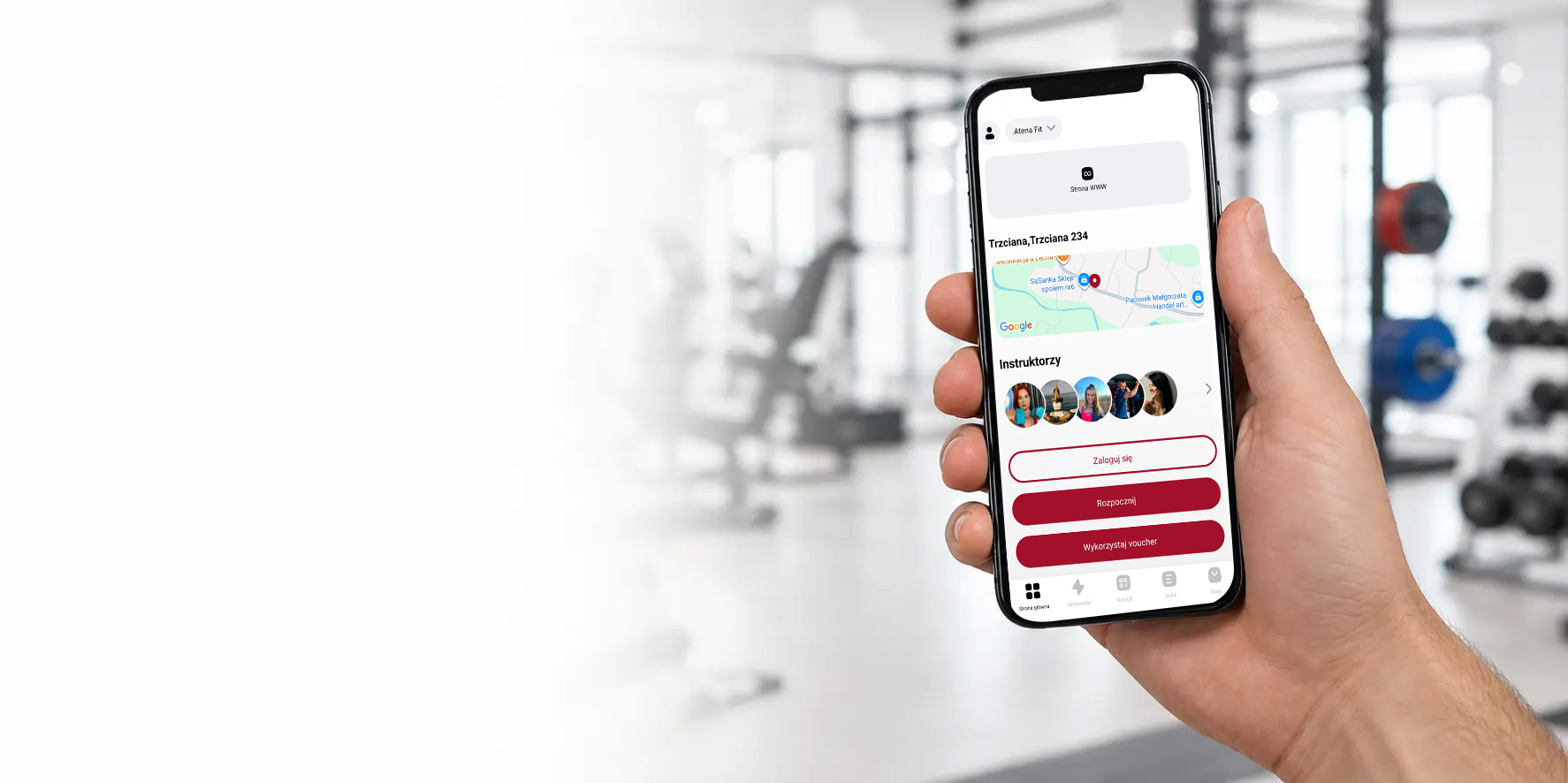 Aplikacja Atena Fit na telefonie